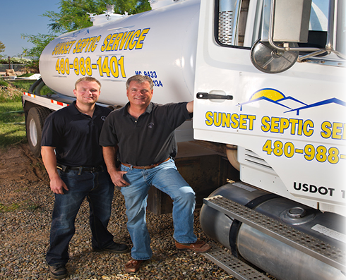 Sunset Septic Services, septic pumping, septic installation in the Phoenix East Valley area.